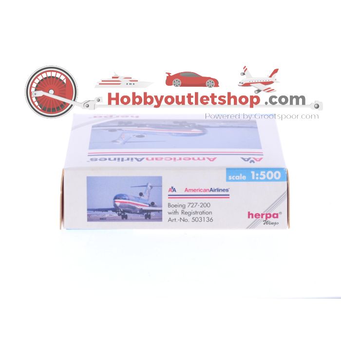 Schaal 1:500 Herpa 503136 American Airlines Boeing 727-200 Reg. N719AA #7567