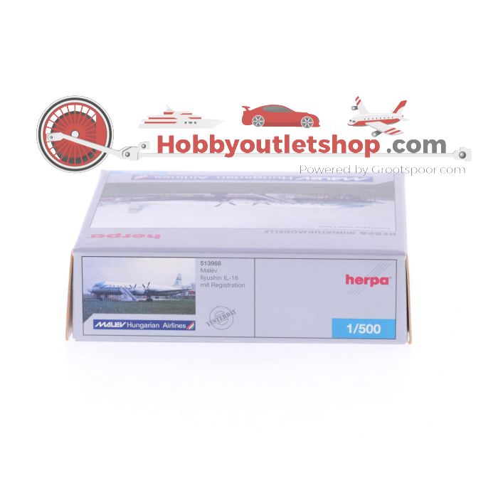 Schaal 1:500 Herpa 513968 Malev Hungarian Airlines Ilyushin IL-18 Reg. HA-MOA #7579 - sku: 20250424011342 - Used - Like new - Photo 3