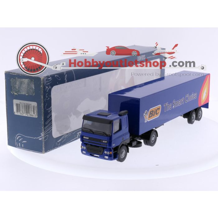 Schaal 1:50 Lion-toys DAF CF 85 430 trekker met gesloten oplegger 