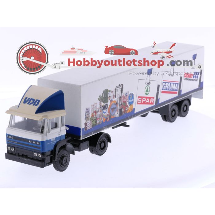 Schaal 1:50 Lion-toys No. 36 DAF 2100 trekker met gesloten oplegger "Spar, Gruma en Disky" #6945 - sku: 20250429111836 - Gebruikt - Zeer goede staat - Afbeelding 2