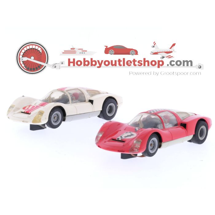 Schaal 1:32 Fleischmann Auto Rallye 3220 set van 2 Porsche Carrera 6 #6971