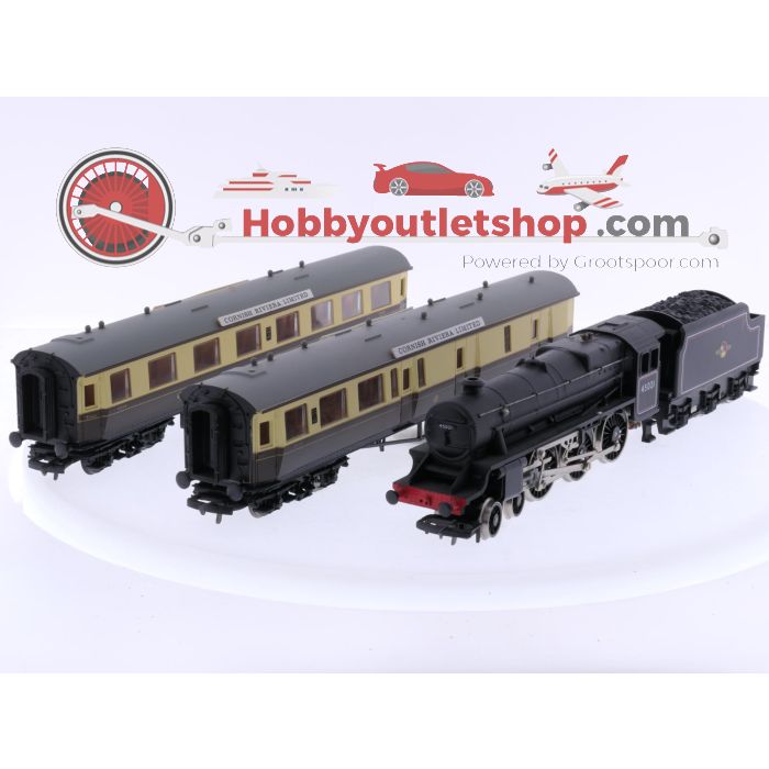 Schaal 00 Hornby/Airfix R.068, 54207 en 54209 Stoomlocomotief BR Class 5 4-6-0 met personenrijtuigen #7634
