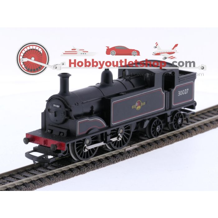 Schaal 00 Tri-ang R.754 en R.27 stoomlocomotief 0-4-4 M7 Class met personenrijtuig 1e/3e kl. van de BR #7635