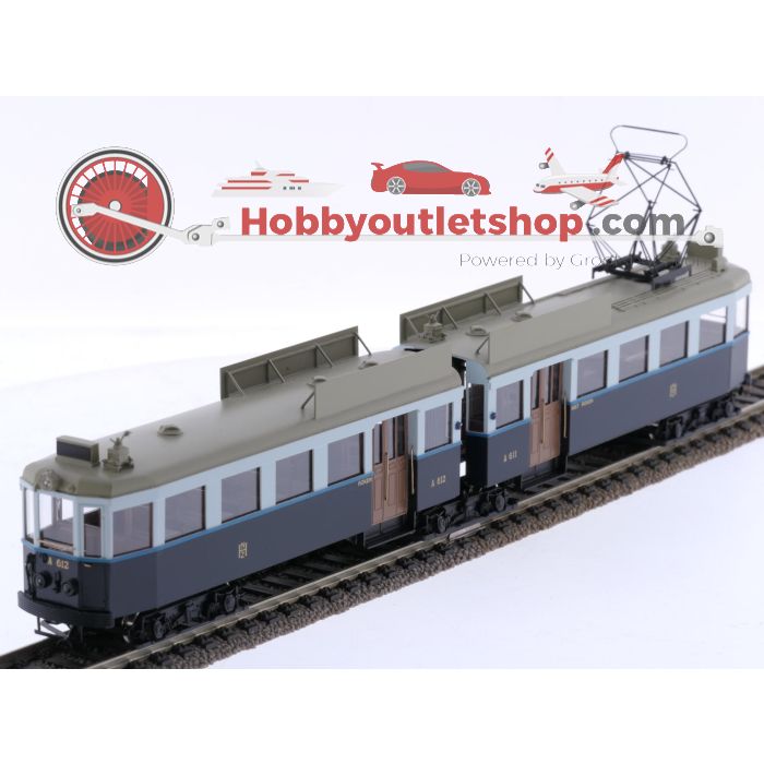 Schaal H0 Philotrain 870/30-3 NZH A 600 gelede tram, 3 koplampen #P281