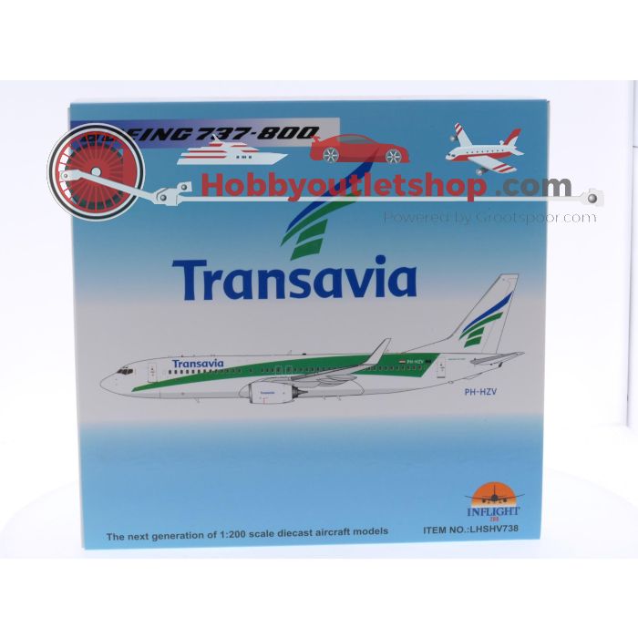 Schaal 1:200 Inflight 200 LHSHV738 Boeing 737-800 Transavia Reg. PH-HZV 'EXCLUSIVE AVIATION MEGASTORE RELEASE' #7710