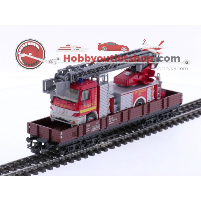 Schaal H0 Märklin goederenwagens set met brandweer vrachtwagen uit startset 29750 #7739
