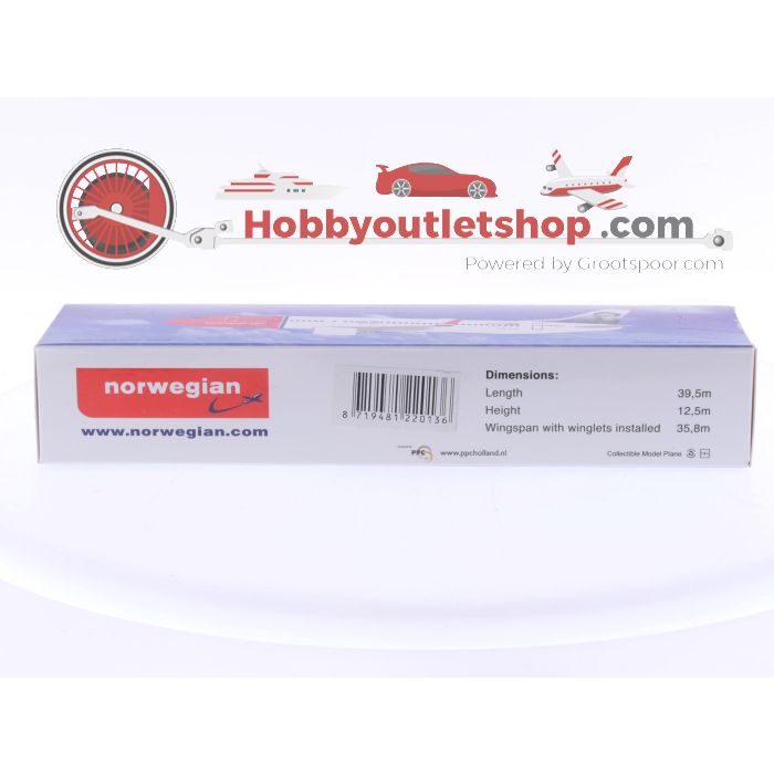 Schaal 1:200 PPC Holland 220136 Boeing 737-800 Norwegian Airways Reg. LN-DYC #7757