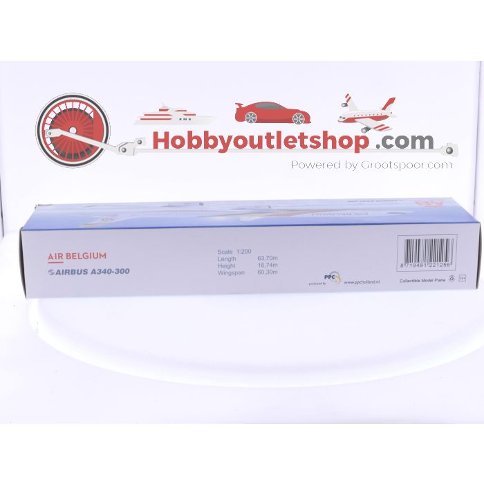 Schaal 1:200 PPC Holland 221256 Airbus A340-300 Air Belgium Reg. 00-ABA #7768