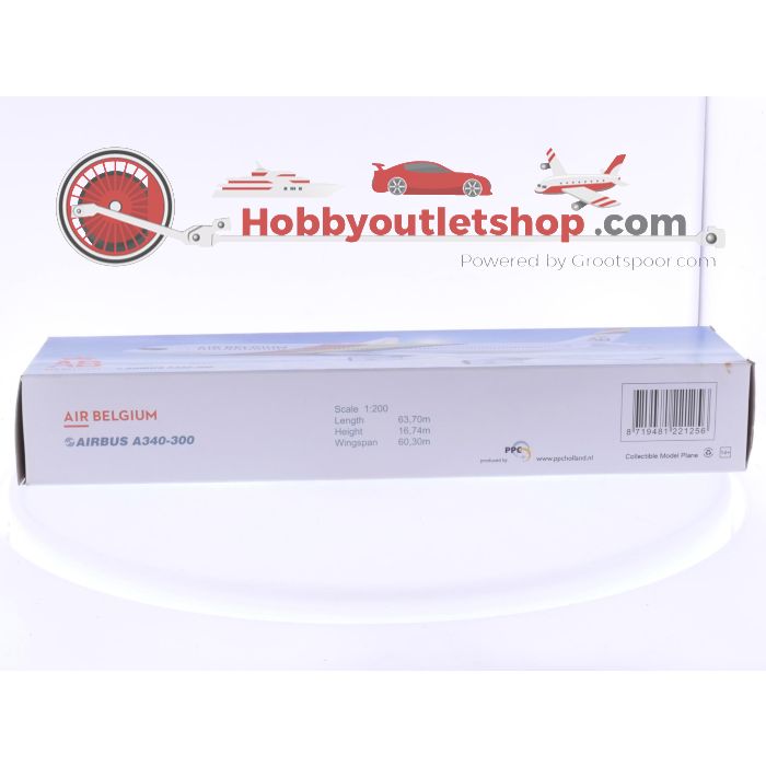 Schaal 1:200 PPC Holland 221256 Airbus A340-300 Air Belgium Reg. 00-ABA #7768