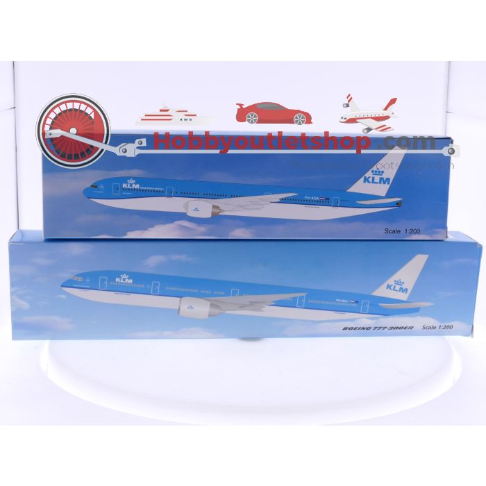 Schaal 1:200 PPC Holland 700701 en 700954 set van 2 KLM vliegtuigen Boeing 777-300ER Reg. PH-BVJ en 777-200 Reg. PH-BQA #7880
