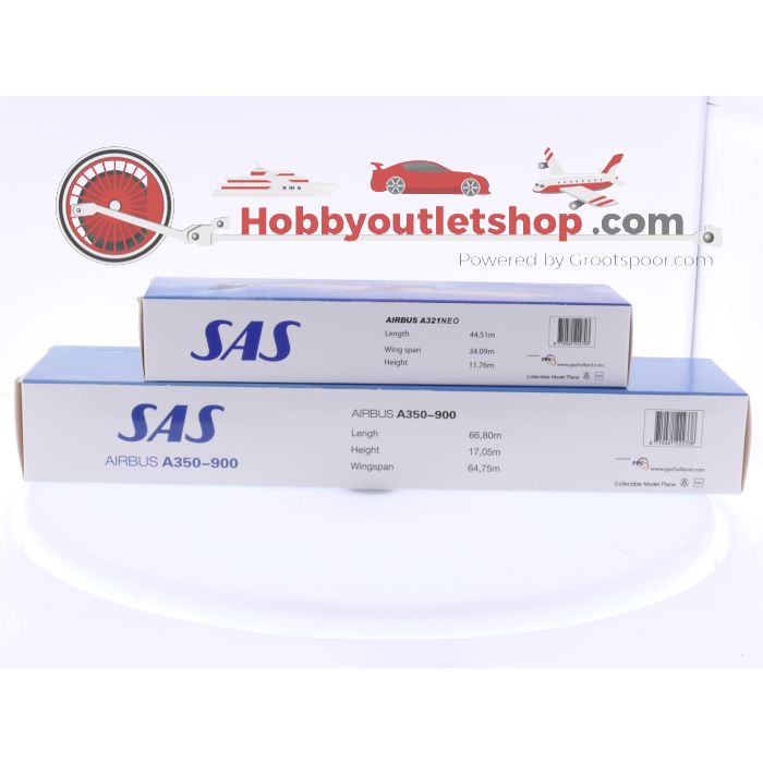 Schaal 1:200 PPC Holland 222338 en 222703 set van 2 SAS vliegtuigen Airbus A321NEO Reg. SE-DMR en A350-900 Reg. SE-RSA #7884