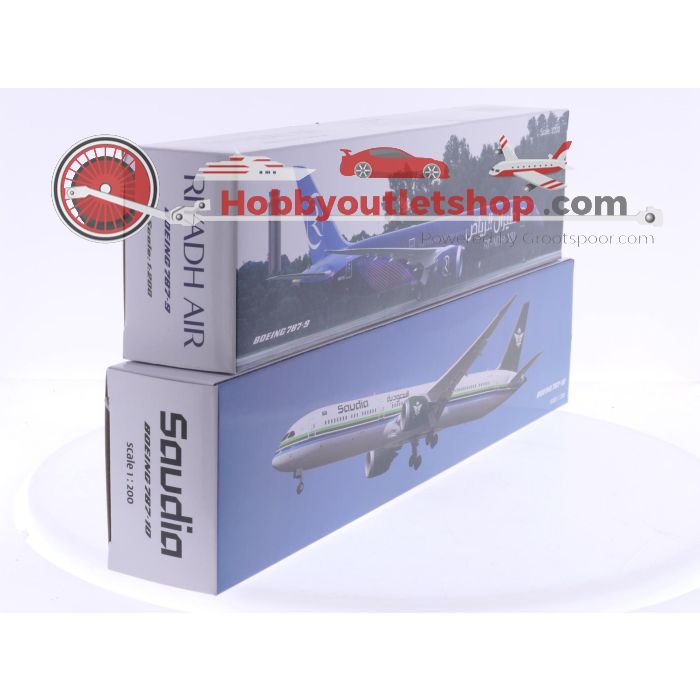 Schaal 1:200 PPC Holland 223366 en 223502 set van 2 Saudi Arabian vliegtuigen Boeing 787-9 Reg. N872C en Boeing 787-10 Reg. HZ-AR32 #7885
