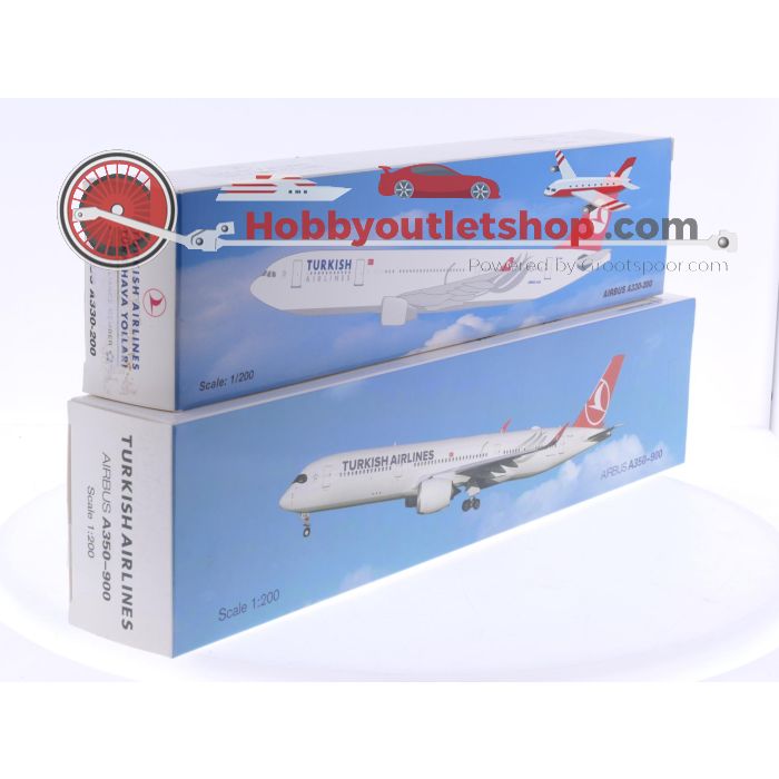 Schaal 1:200 PPC Holland 222284 set van 2 Turkish Airlines vliegtuigen Airbus A350-900 Reg. TC-LGA en A330-200 Reg. TC-JNA #7888