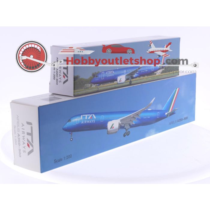 Schaal 1:200 PPC Holland 222994 en 223670 set van 2 ITA Airways vliegtuigen Airbus A350-900 Reg. EI-IFB en A220-300 Reg. EI-HHM #7891