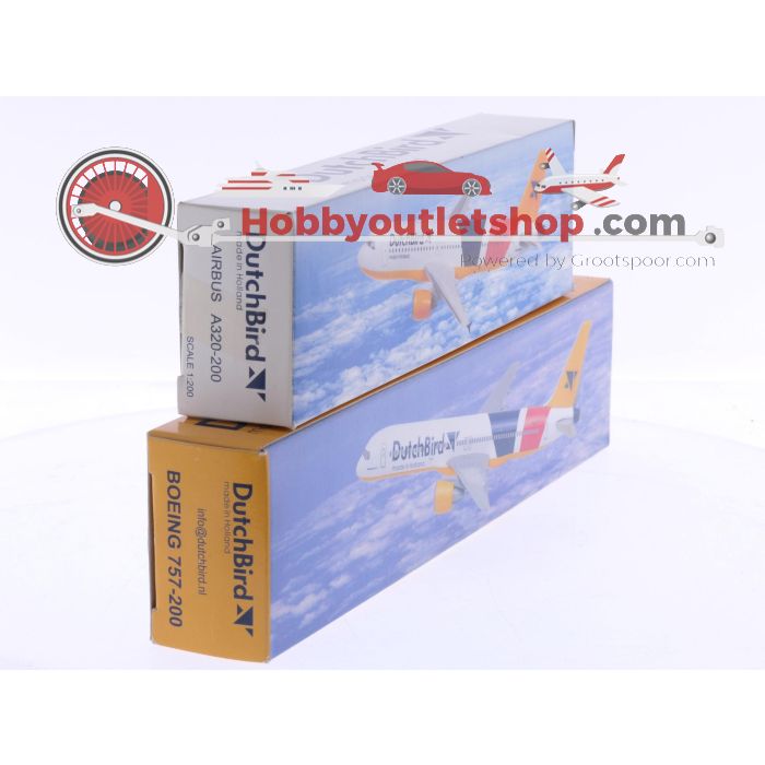 Schaal 1:200 PPC Holland set van 2 DutchBird vliegtuigen Airbus A320-200 Reg. PH-DBR en Boeing 757-200 Reg. PH-DBR #7892