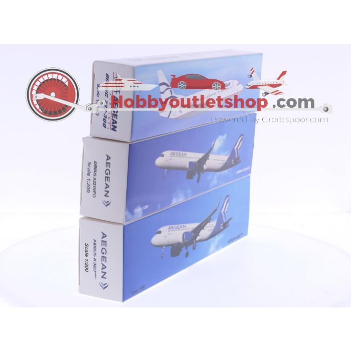 Schaal 1:180/1:200 PPC Holland 222680, 222949 set van 3 Aegean Airlines Boeing 737-300 Reg. N/A 1:180, Airbus A321NEO Reg. SX-NAA en A321Neo Reg. SX-NEO 1:200 #7894 - sku: 20250710030754 - Nieuw - Afbeelding 2