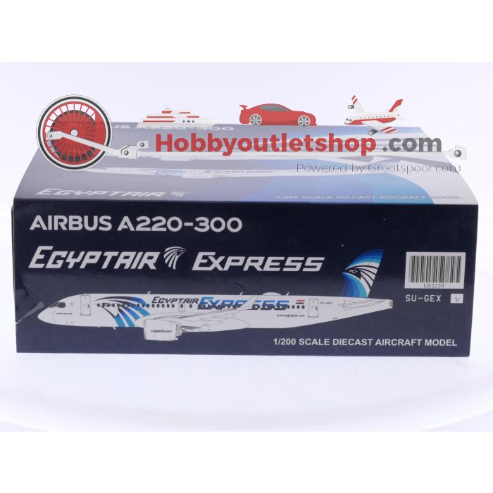 Schaal 1:200 JC Wings LH2230 Airbus A220-300 Egypt Air Express Reg. SU-GEX #7896