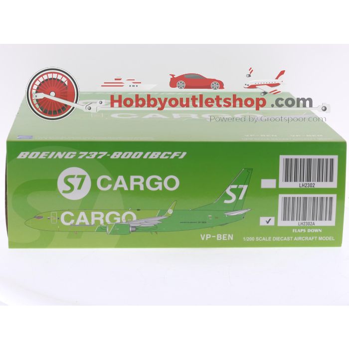 Schaal 1:200 JC Wings LH2302A Boeing 737-800BCF S7 Cargo 