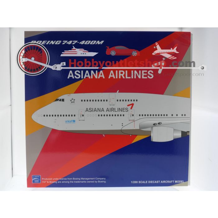 Schaal 1:200 JC Wings XX20125 Boeing 747-400M Asiana Airlines 'Last flight' Reg. HL-7428 #7912