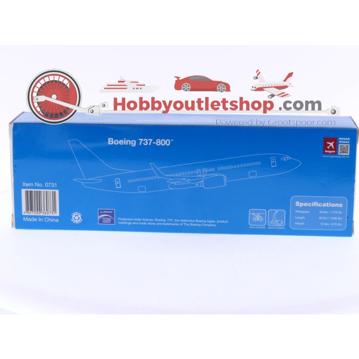 Schaal 1:200 Hogan Wings 0731 Boeing 737-800 KLM Royal Dutch Airlines Reg. PH-BXU #7930 - sku: 20250716013241 - Nieuw - Afbeelding 3