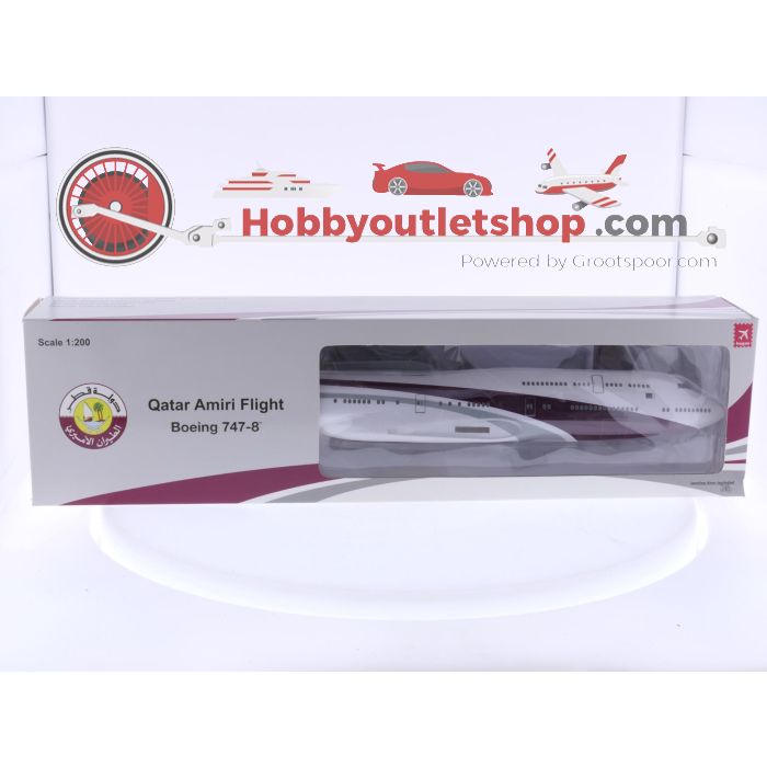 Schaal 1:200 Hogan Wings 11700 Boeing 747-8 Qatar Amiri Flight Reg. VQ-BSK #7957