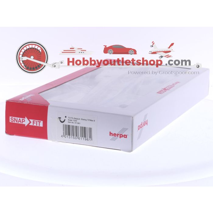 Schaal 1:200 Herpa 611961 Boeing 737 Max 8 TUI Belgium Reg. OO-MAX #7989