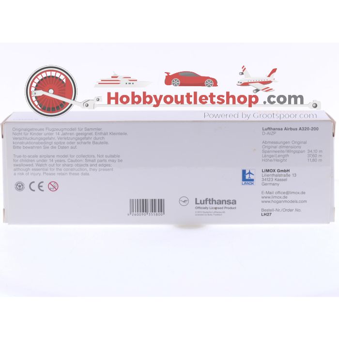 Schaal 1:200 Limox Wings LH27 Airbus A320-200 Lufthansa Reg. D-AIZP #8004