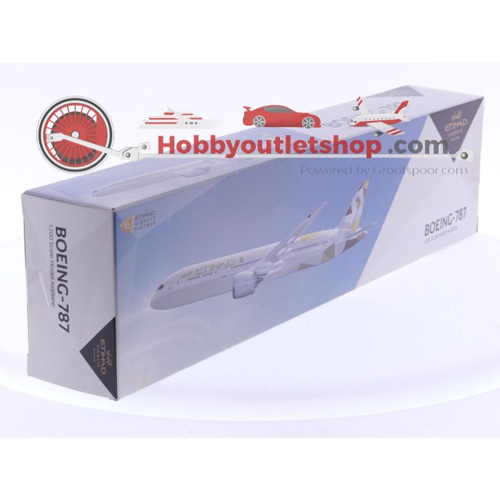 Schaal 1:200 set van 2 Etihad Airways-vliegtuigen Boeing-787 Reg. A6-BGA en Boeing-777-300ER Reg. A6-ETK #8046