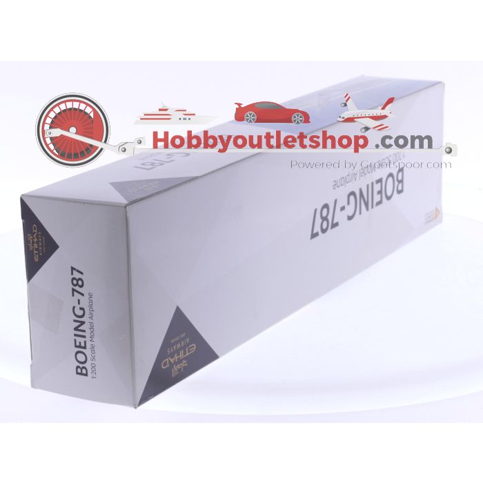 Schaal 1:200 set van 2 Etihad Airways-vliegtuigen Boeing-787 Reg. A6-BGA en Boeing-777-300ER Reg. A6-ETK #8046