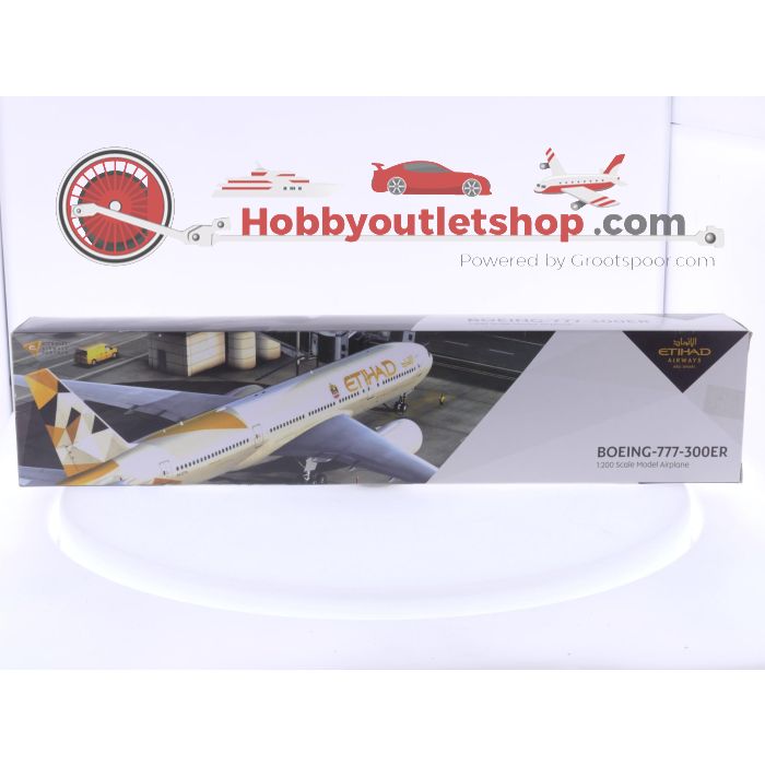 Schaal 1:200 set van 2 Etihad Airways-vliegtuigen Boeing-787 Reg. A6-BGA en Boeing-777-300ER Reg. A6-ETK #8046