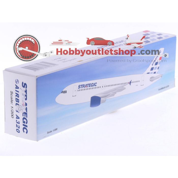 Schaal 1:200 Mega Models MM033 en PPC Holland 700855 set van 2 vliegtuigen van Strategic Airways Airbus A330-200 Reg. VH-SSA en Airbus A320 Reg. N/A  #8053