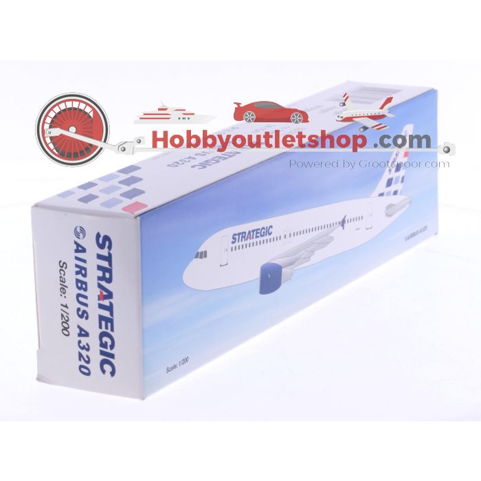 Schaal 1:200 Mega Models MM033 en PPC Holland 700855 set van 2 vliegtuigen van Strategic Airways Airbus A330-200 Reg. VH-SSA en Airbus A320 Reg. N/A  #8053