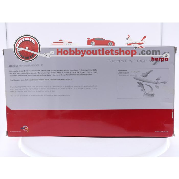 Schaal 1:200 Herpa snap-fit 611695, 613637 en 609494 Airbus A320 Eurowings Europark Reg. D-ABDQ, Airbus A220-300 airBaltic Reg. YL-AAZ en Boeing 787-8 LOT Reg. SP-LRA #8065