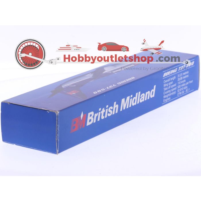 Schaal 1:200 Pemier Planes SM787-64HB, PPC Holland 222291 set van 3 vliegtuigen van het Verenigd Koninkrijk Boeing 787-8 Reg. N/A, Airbus A350-1000 Virgin Atlantic Reg. G-VLUX en Boeing 737-500 British Midland Reg. N/A #8066