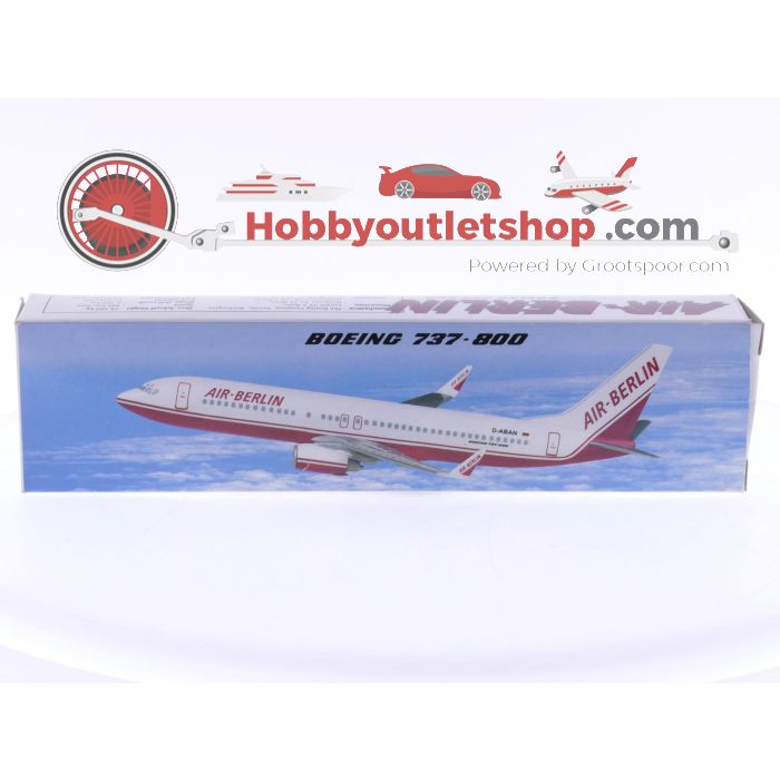 Schaal 1:200 PPC Holland en Mega Models set van 3 Air Berlin vliegtuigen Boeing 737-800 Reg. D-ABAH, Boeing 737-800 Reg. D-ABAN en Airbus A320 Reg. D-ABDX #8068