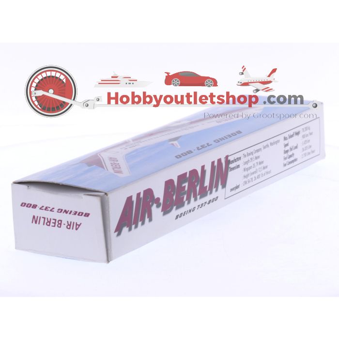 Schaal 1:200 PPC Holland en Mega Models set van 3 Air Berlin vliegtuigen Boeing 737-800 Reg. D-ABAH, Boeing 737-800 Reg. D-ABAN en Airbus A320 Reg. D-ABDX #8068