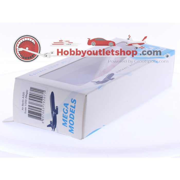 Schaal 1:200 PPC Holland en Mega Models set van 3 Air Berlin vliegtuigen Boeing 737-800 Reg. D-ABAH, Boeing 737-800 Reg. D-ABAN en Airbus A320 Reg. D-ABDX #8068