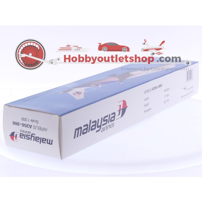 Schaal 1:200 PPC Holland 222567 Airbus A350-900 Malaysia Airlines Reg. 9M-MAC #8074