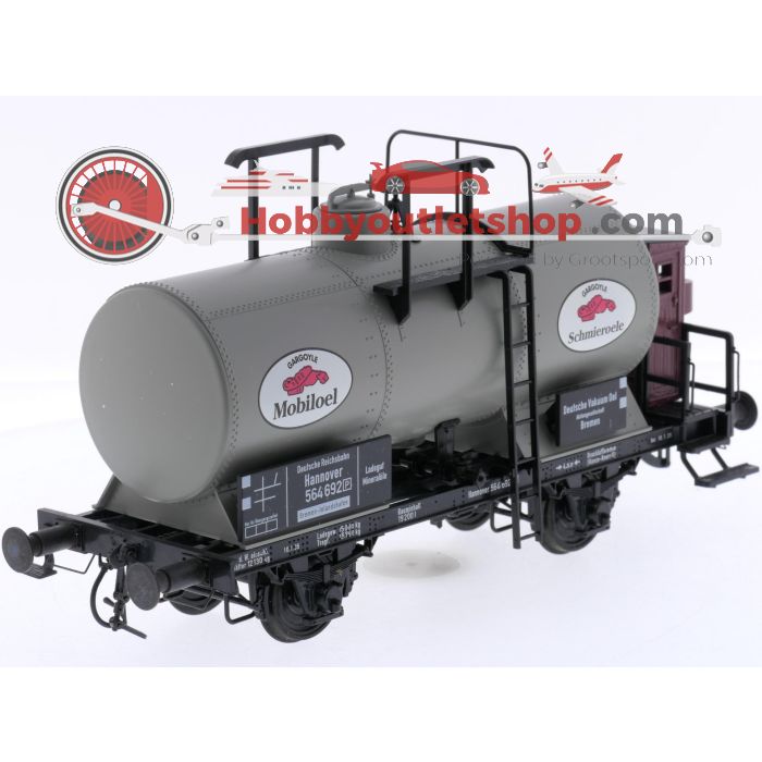 Schaal 0 0 Scale Models 480 22 ketelwagen m. Brhs 'Mobil Oel' van de DRG #P291