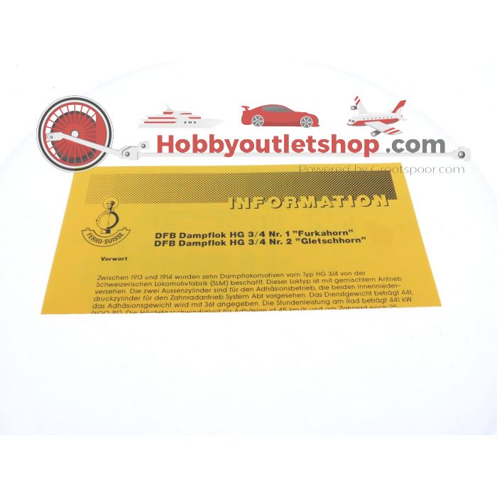 Schaal H0m Ferro-Suisse Dampflok HG3/4 Nr. 2 'Gletschhorn' van de DFB #P301