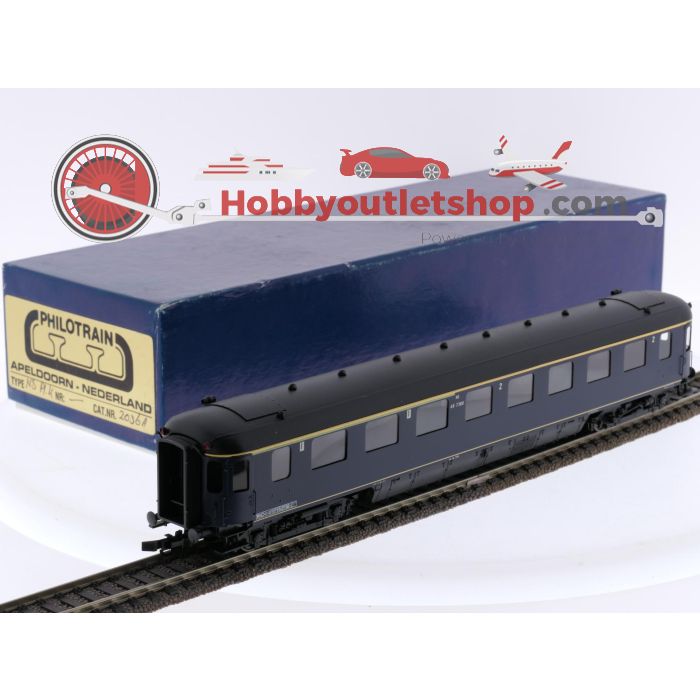 Schaal H0 Philotrain 2036A personenrijtuig 1e/2e kl. Plan K AB 7380 van de NS #P310