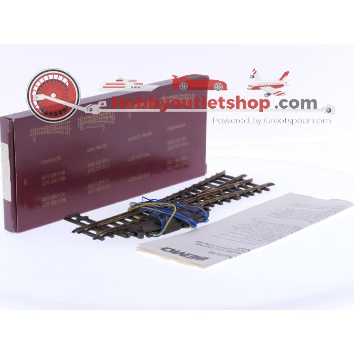 Schaal H0m Bemo 4207 000 elektrische wissel links 12° R = 515 mm #8145