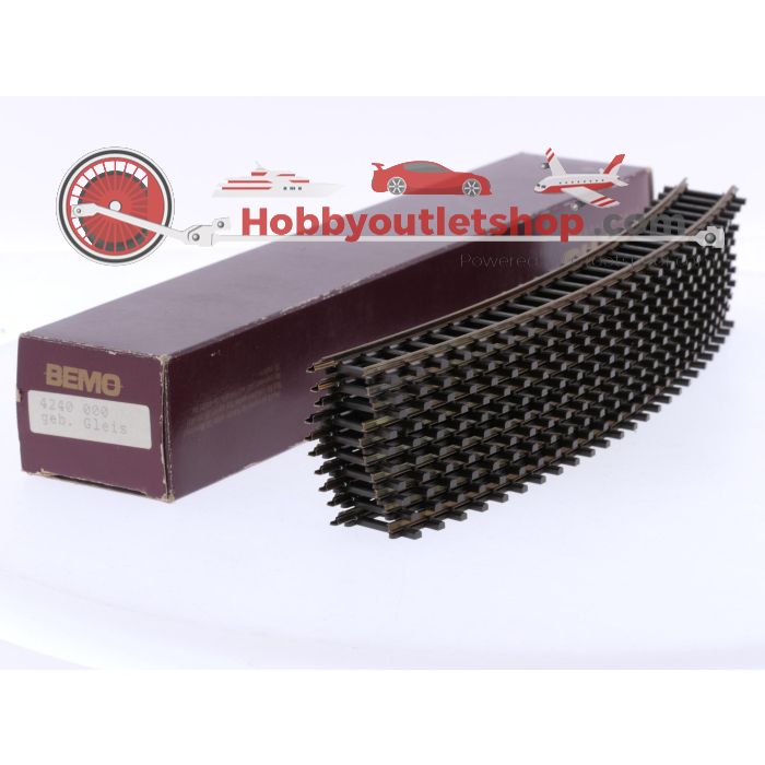 Schaal H0m Bemo 4240 000 gebogen rails 30° R2 = 376 mm doos à 10 st. #8150