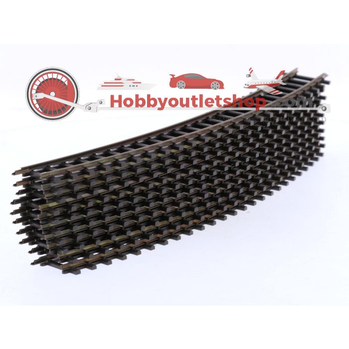 Schaal H0m Bemo 4240 000 gebogen rails 30° R2 = 376 mm doos à 10 st. #8150
