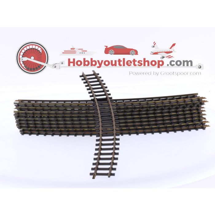 Schaal H0m Bemo 4240 000 gebogen rails 30° R2 = 376 mm doos à 10 st. #8150