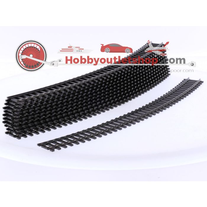 Schaal H0m Bemo 4294 507 gebogen rails 30° R=520 mm doos à 12 st. #8151