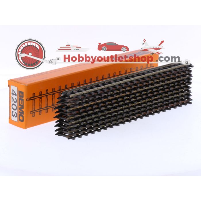 Schaal H0m Bemo 4203 rechte rails 162.3 mm doos à 10 st. #8152