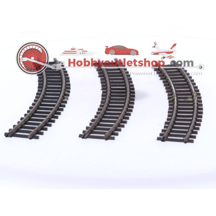 Schaal H0m Bemo 4210, 4211, 2220 000, 4231 4294 557, 4230, 4235, 4203, 4204, 4283 000 en 4294 037 set railstukken, wissels en wielenrichter #8159