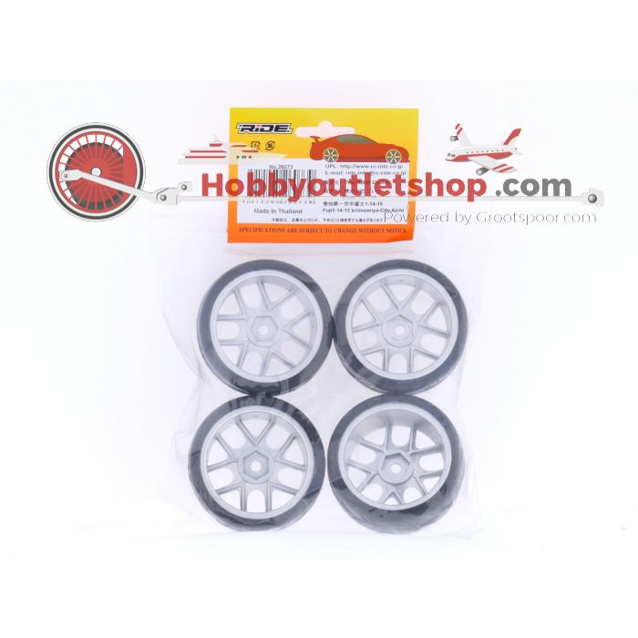 Schaal 1:10 RJ Ride 26073 Touring Car 10-spaaks verchroomde wielen 4 st. pre glued #8169 - sku: 20250904104401 - New - Photo 2