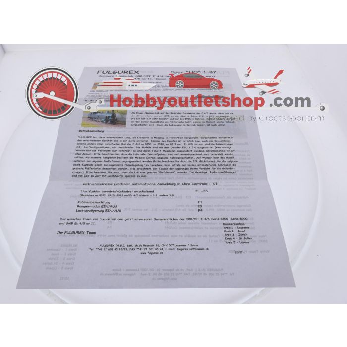 Schaal H0 Fulgurex 2254/7 stoomlocomotief E 4/4 van de SBB CFF Digitaal #8262